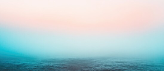 Poster - Soft gradient ocean view with misty horizon in pastel colors and copy space for text placement