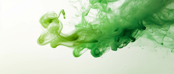 Poster - Vibrant green smoke swirling upwards in an organic and dynamic display of motion
