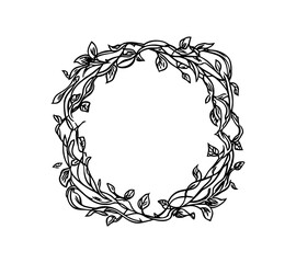 Wall Mural - Elegant Leafy Rustic Wreath frame