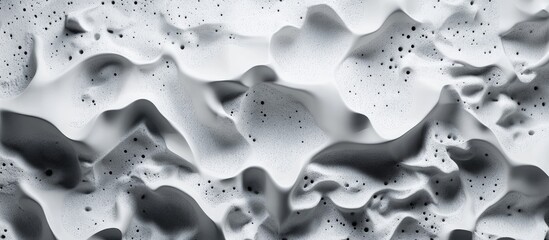 Aufkleber - Abstract texture of frothy bubbles and smooth waves in monochrome tones for backgrounds and design. Copy Space.