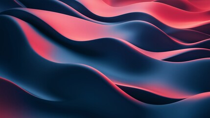 Poster - abstract background with wavy shapes in dark blue and red colors.