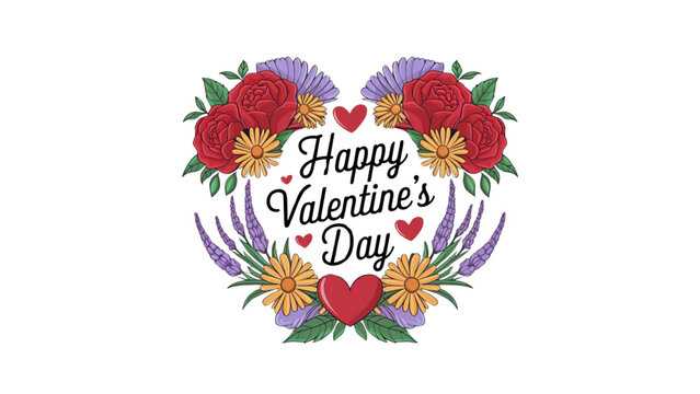 valentine day card with heart