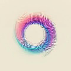 Poster - Cyclical wave figure of multicolored lines on a transparent background, representing big data, AI, network connections, and data transmission