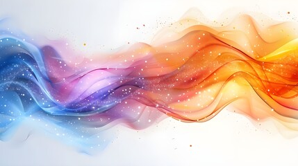 Poster - Abstract flowing wave of vibrant colors with glitter and gradient effects