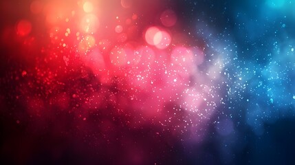 Poster - Gradient red and blue bokeh light background with sparkling particles