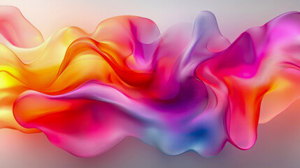 Leinwandbilder - Abstract Colorful Flowing Forms: A Dynamic Digital Art Piece
