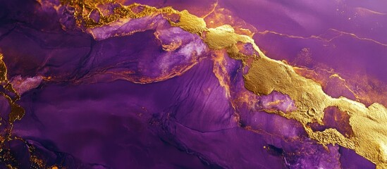 Aufkleber - Abstract texture of purple and gold flowing colors with smooth gradients and copy space for design elements.