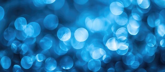 Aufkleber - Blue bokeh background with soft circular lights and gradients providing copy space for text placement