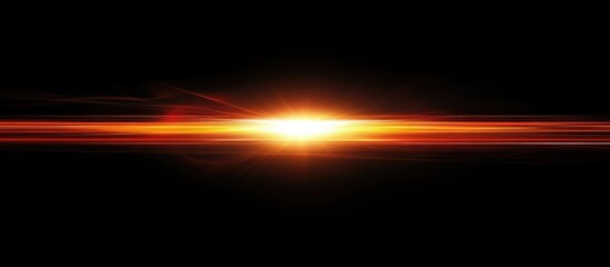 Aufkleber - Abstract orange and red light beam effect on black background with smooth gradients and copy space for text placement