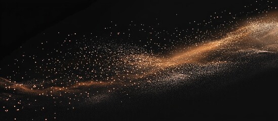 Aufkleber - Abstract space background with golden dust particles on a dark backdrop creating a sense of depth and movement Copy Space