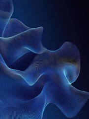Poster - Blue thin lines abstract futuristic minimal background. Hi-tech vector design
