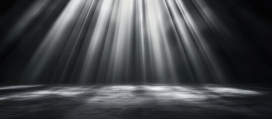 Aufkleber - Dramatic light rays illuminating a dark surface with gradients and shadows in a moody atmosphere Copy Space