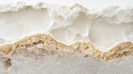 Aufkleber - Textured mineral surface with layered white and brown colors and natural patterns suitable for backgrounds and Copy Space usage.