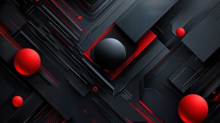 Aufkleber - Bright geometric shapes tech background. Vector design