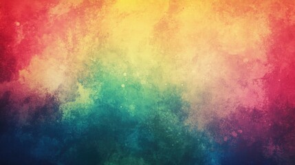 Canvas Print - Colorful abstract background with vibrant hues of red, yellow, green, blue, and purple blending seamlessly with ample copy space for text.