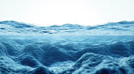 Aufkleber - Blue ocean waves with texture and depth, suitable for backgrounds. Copy Space available for text and branding applications.