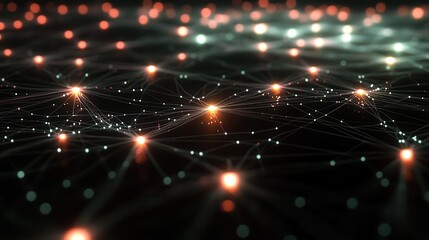 Poster - Worldwide communication concept with glowing countries silhouttes connected by straight lines on dark background. 3D rendering