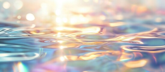 Aufkleber - Colorful abstract reflection on water surface with bokeh highlights and soft focus
