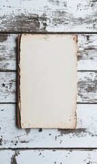 Leinwandbilder - Blank paper on rustic wooden table ready for writing with copy space for your ideas and designs. Generative AI