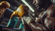 © Zurel - Boxer focusing on technique while wrapping hands in training gym. Generative AI