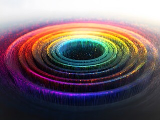 Poster - An abstract representation of swirling colors forming concentric circles. This vibrant image captures the essence of creativity and energy, perfect for digital art projects.