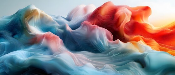 Poster - Colorful abstract texture resembling fluid waves, creating a vibrant and dynamic visual effect.