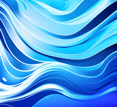 Waves on water. Nature background. Fashionable liquid design. Illustration for banners, flyers and presentations. generative ai
