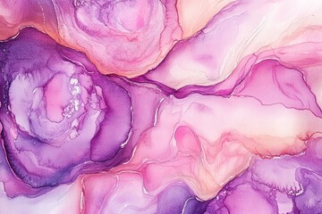 Poster - Soft Pastel Watercolor Blend, gentle hues of pink and purple create a calming and artistic backdrop, perfect for creative projects and designs