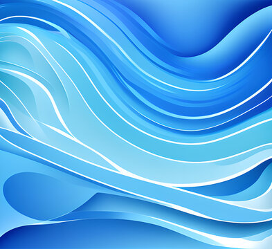 Waves on water. Nature background. Fashionable liquid design. Illustration for banners, flyers and presentations. generative ai