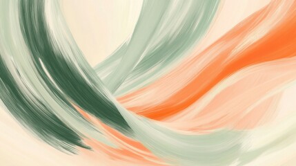 Poster - Abstract Colorful Swirls in Light Tones and Soft Brush Strokes