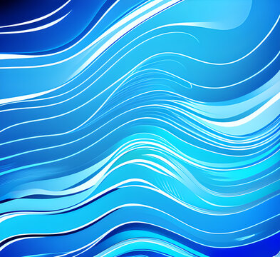 Waves on water. Nature background. Fashionable liquid design. Illustration for banners, flyers and presentations. generative ai