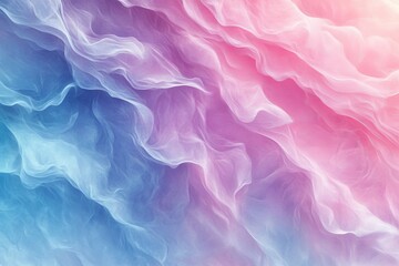 Poster - Ethereal Watercolor Dreamscape, soft gradient of pink, purple, blue, delicate brushstrokes, high-definition digital illustration, serene and calming ambiance