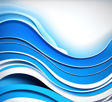 Waves on water. Nature background. Fashionable liquid design. Illustration for banners, flyers and presentations. generative ai