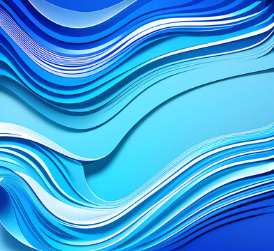 Waves on water. Nature background. Fashionable liquid design. Illustration for banners, flyers and presentations. generative ai