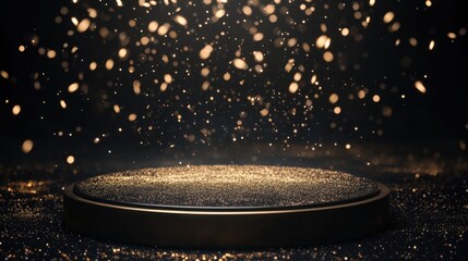 Poster - Glittering Background with Sparkling Dust on a Dark Surface