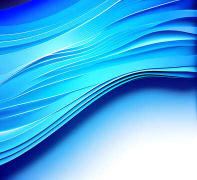 Waves on water. Nature background. Fashionable liquid design. Illustration for banners, flyers and presentations. generative ai