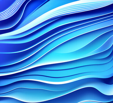 Waves on water. Nature background. Fashionable liquid design. Illustration for banners, flyers and presentations. generative ai