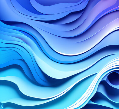 Waves on water. Nature background. Fashionable liquid design. Illustration for banners, flyers and presentations. generative ai