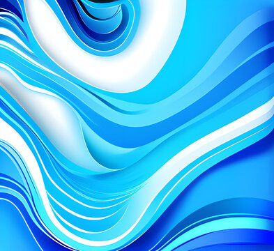 Waves on water. Nature background. Fashionable liquid design. Illustration for banners, flyers and presentations. generative ai