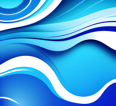 Waves on water. Nature background. Fashionable liquid design. Illustration for banners, flyers and presentations. generative ai