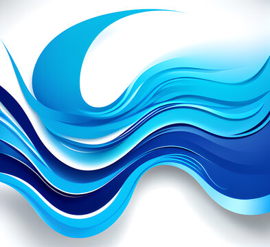 Waves on water. Nature background. Fashionable liquid design. Illustration for banners, flyers and presentations. generative ai