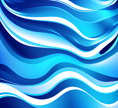 Waves on water. Nature background. Fashionable liquid design. Illustration for banners, flyers and presentations. generative ai