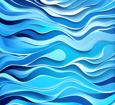 Waves on water. Nature background. Fashionable liquid design. Illustration for banners, flyers and presentations. generative ai