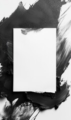 Aufkleber - Creative space for text on a blank sheet featuring dark paint strokes in a modern design. Generative AI