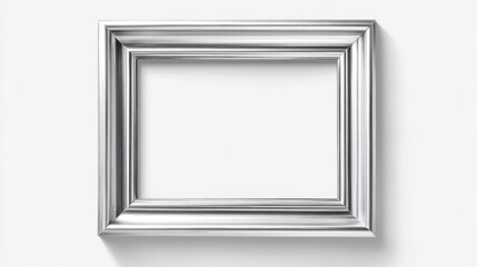 Poster - elegant silver frame on white background for artistic displays