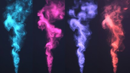 Wall Mural - Colorful Abstract Smoke Patterns. Stunning Visual Display