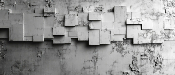 Poster - glitch effect overlay showcasing textured blocks and distorted areas in digital art style