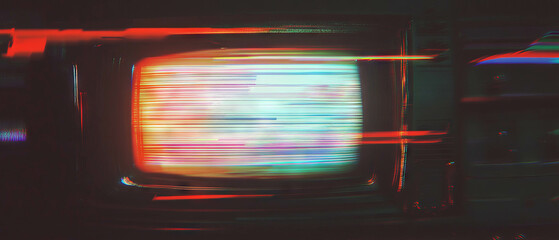 Poster - glitch effect overlay showcasing old television scan lines and digital distortion