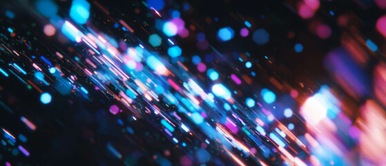 Poster - Dynamic glitch effect with vibrant colors creating a mesmerizing digital display