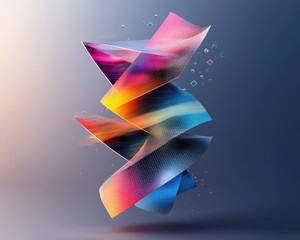 Poster - stylized abstract design with colorful flowing shapes and gradients